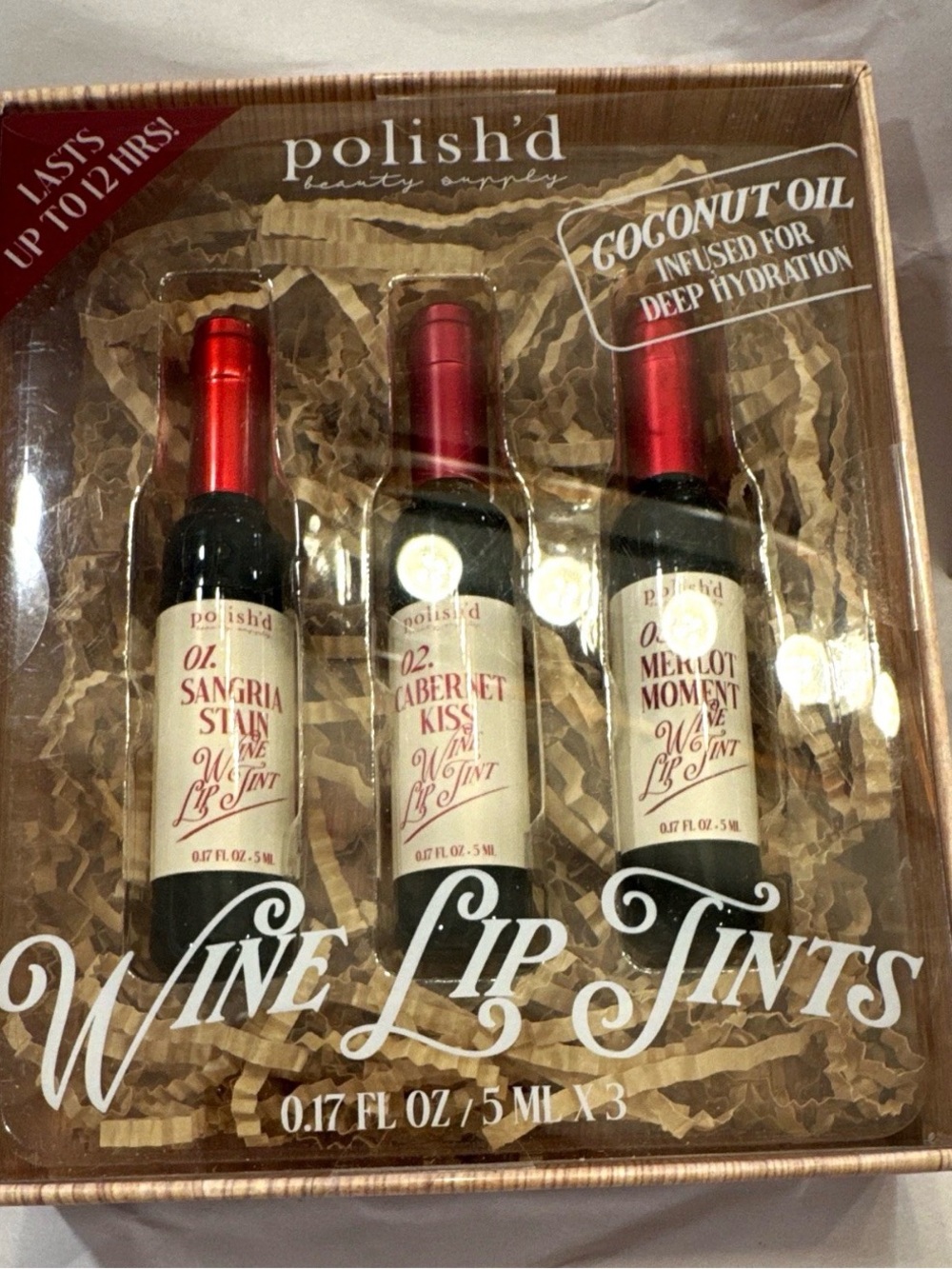 Wine Lip Tints Trio – Red Shades